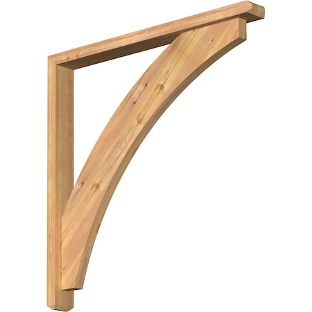 Ekena Millwork Thorton Craftsman Smooth Bracket w/ Offset Brace, Western Red Cedar, 3 1/2"W x 34"D x 34"H BKT0402X34X34THR04SWR